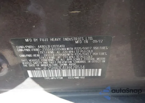 2013 Subaru Forester 2.5X Premium z USA, uszkodzony, nr VIN JF2SHADC4DH428514